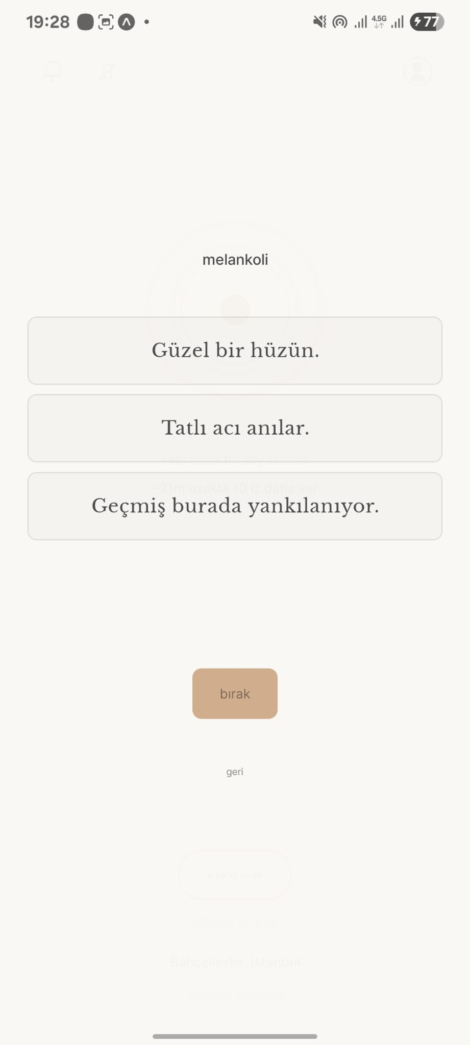 his gönderme ekranı